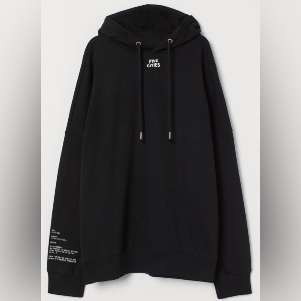 H&M Black/ Five Cities Cotton Hoodie